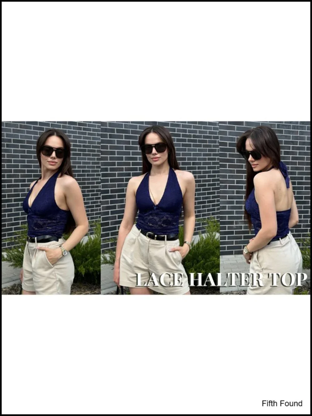 Sheer Lace Halter Crop Top with Adjustable Straps